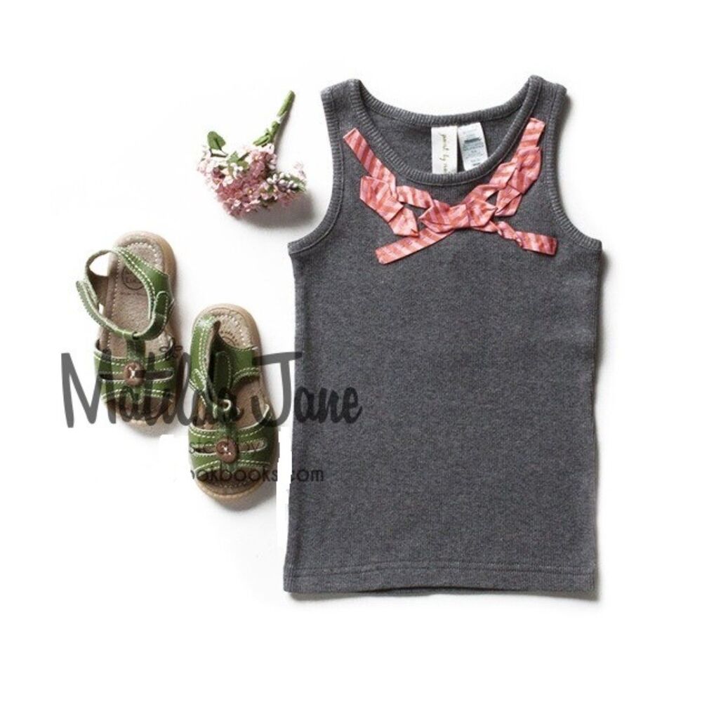 NEW Matilda Jane girl tank top 10 12 14 shirt Hello Summer Gray Wonderful Parade